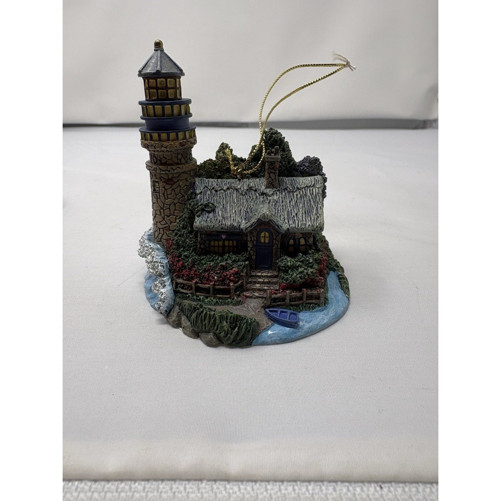 Vintage Thomas Kinkade Illuminated Series Ornament "Stepping Stone Lighthouse"